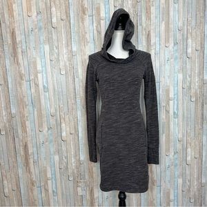 Athleta XXS Heather Gray Hooded Power Down Sweatshirt Hoodie Dress Fitted $98